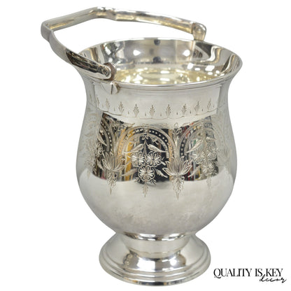 Vintage Leonard Victorian Silver Plated Small Ice Bucket Chiller w/ Handle