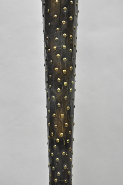 Vintage Leeazanne Postmodern Art Deco Style Metal Tapered Skyscraper Floor Lamp