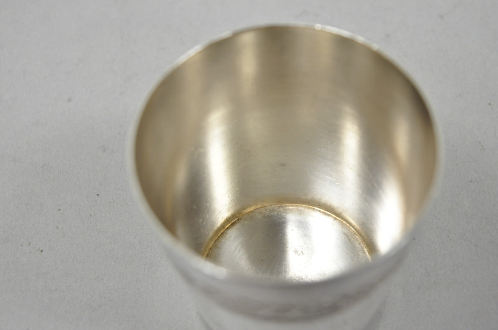 Antique Christofle French Silver Plated Shot Glass Goblet Cup w/ Wreath Pattern