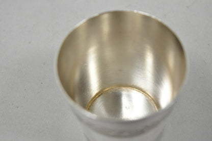 Antique Christofle French Silver Plated Shot Glass Goblet Cup w/ Wreath Pattern