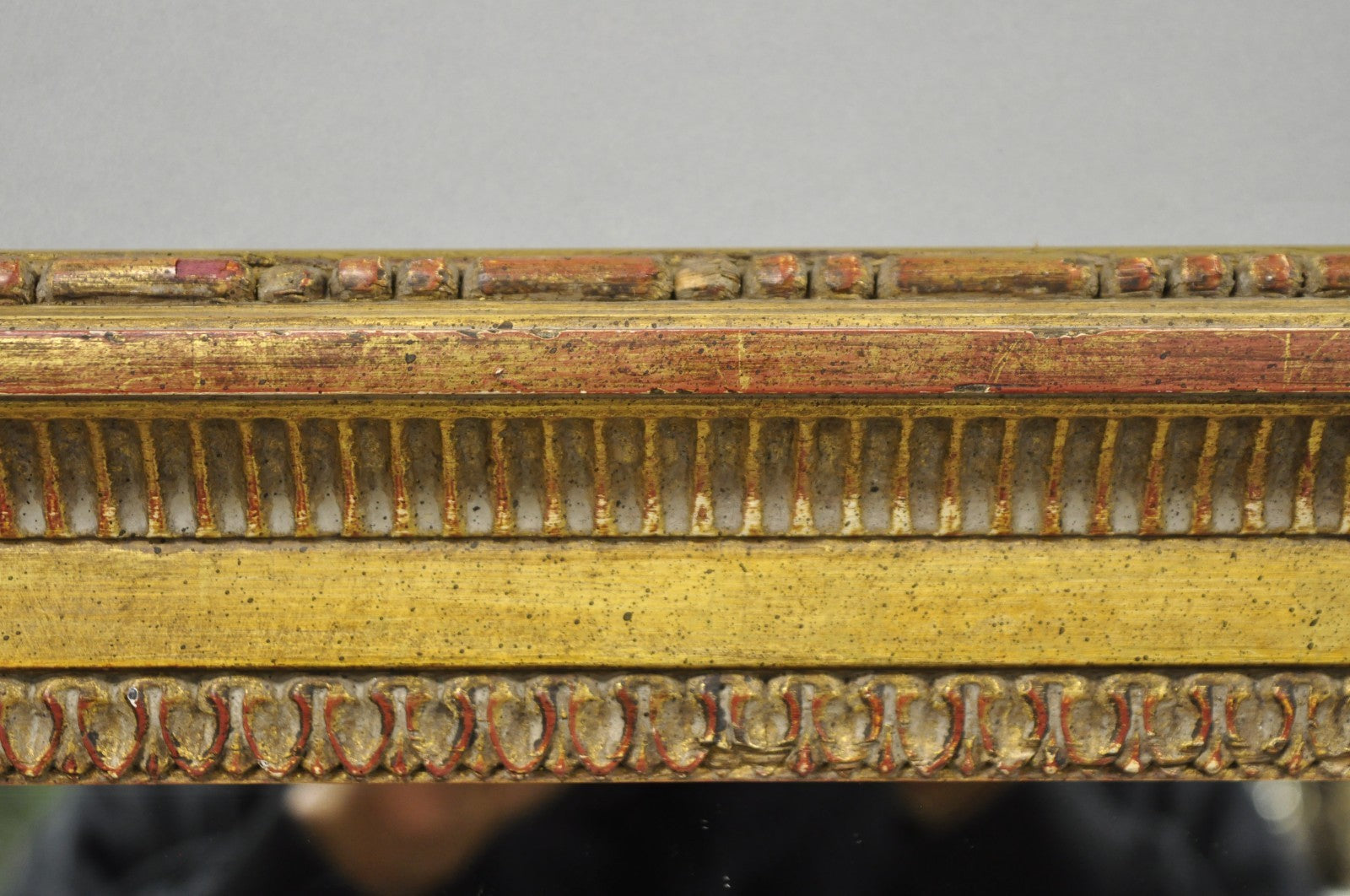 Vintage Italian Hollywood Regency Gold Giltwood Large Rectangular Wall Mirror