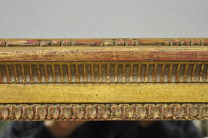 Vintage Italian Hollywood Regency Gold Giltwood Large Rectangular Wall Mirror