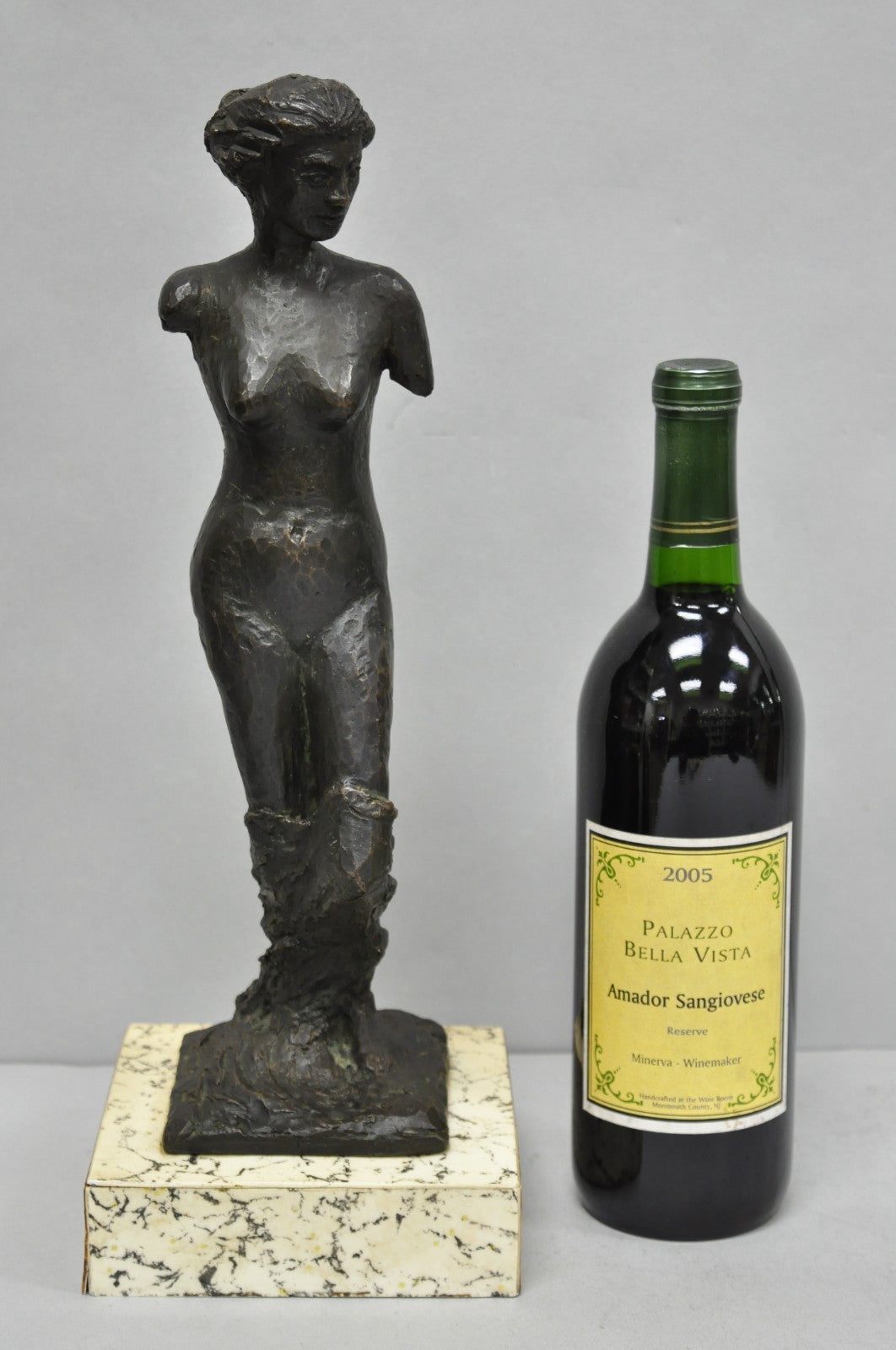 Vintage Mid Century Modern Bronze Nude Woman Sculpture Figure Signed "A RISI"