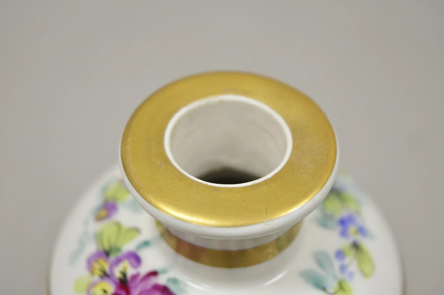 Antique French Victorian Hand Painted Porcelain Vanity Tonic Perfume Bottle