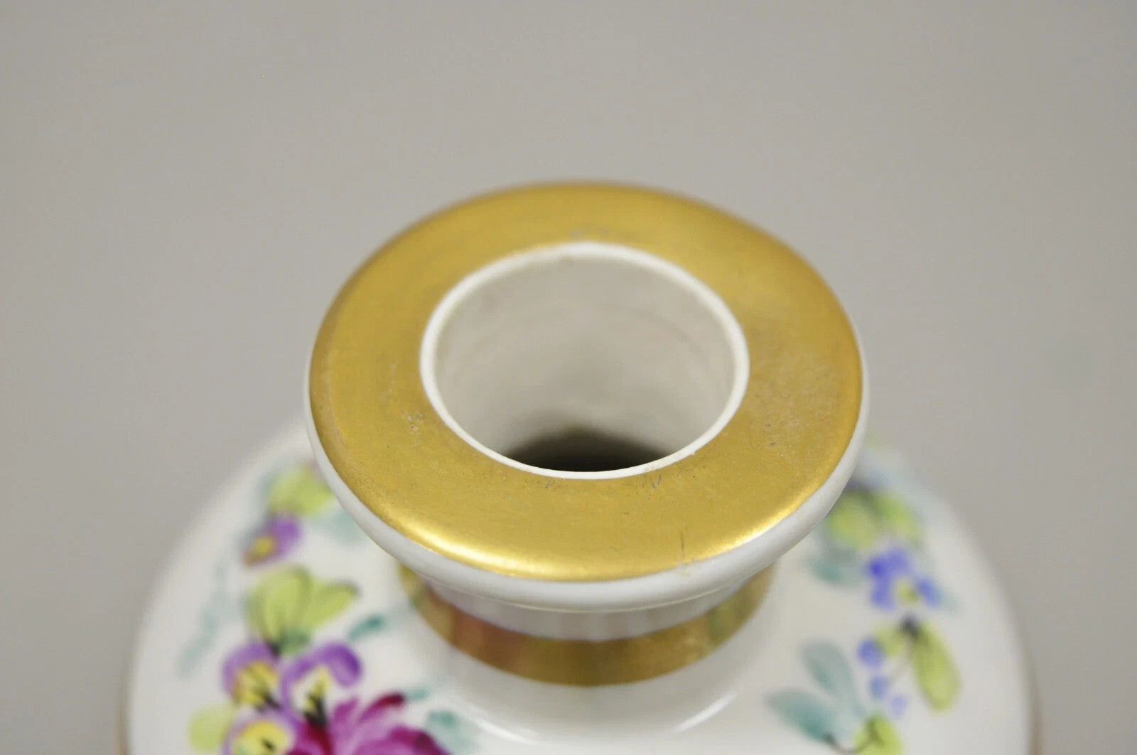 Antique French Victorian Hand Painted Porcelain Vanity Tonic Perfume Bottle