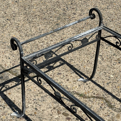 Vintage Salterini Art Nouveau Wrought Iron Garden Patio Rectangular Coffee Table