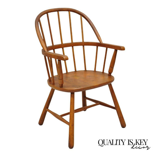 Antique Colonial Style Bentwood Maple Small Child's Windsor Arm Chair