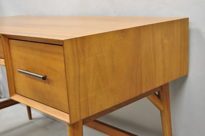 West Elm Williams Sonoma Mid Century Modern Acacia Teak Style Writing Desk (B)