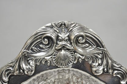 Vintage FB Rogers Silver Plated Large Clam Shell Serving Dish w / Dolphin