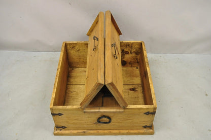 Farmhouse Renaissance Style Mexican Double Lid Wooden Coffee Table Storage Trunk