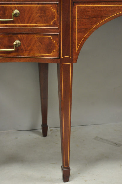 Vintage Hepplewhite Sheraton Mahogany Serpentine Buffet Sideboard attr. Baker