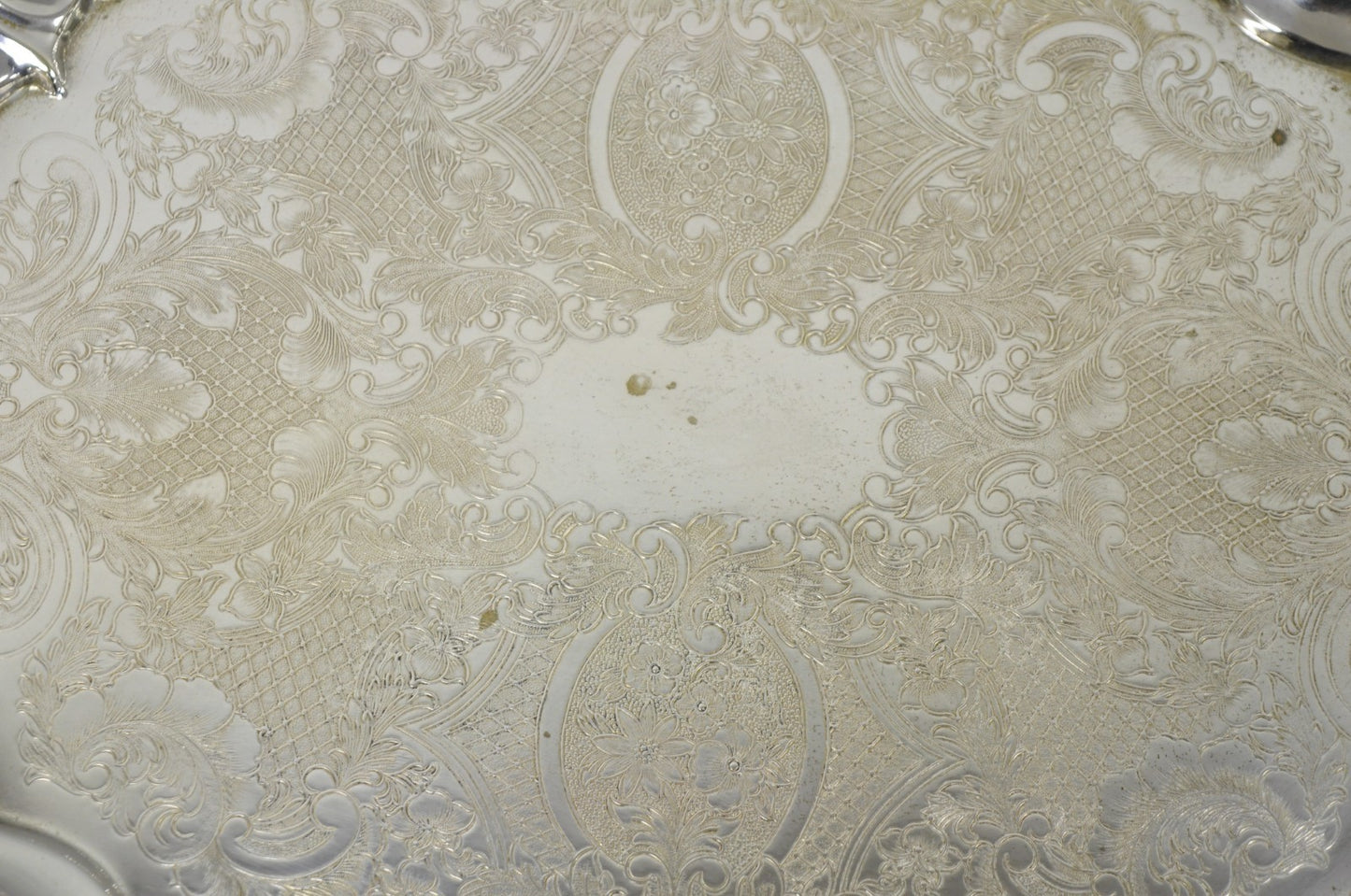 Vintage Kent Silversmiths Scalloped Silver Plated Serving Tray Trinket Dish