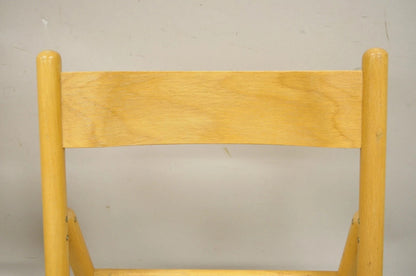 Vintage Habitat England Mid Century Modern Bentwood & Cane Folding Chairs - Pair