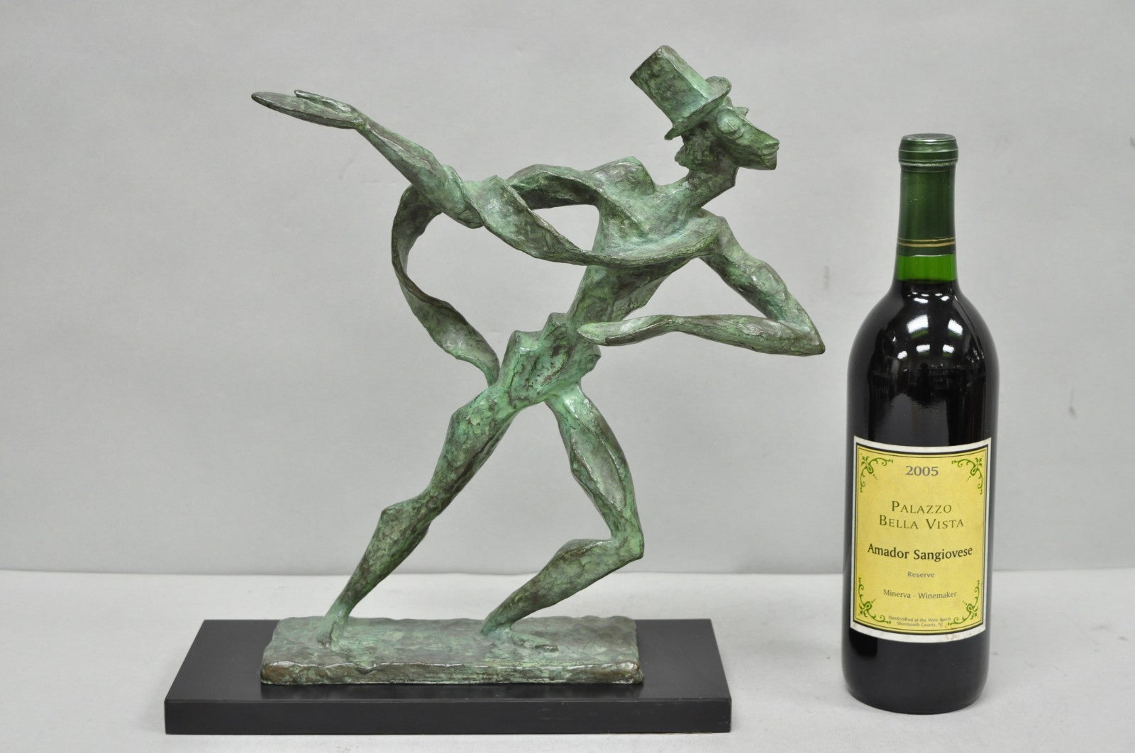 Estelle Goodman Brutalist Mid Century Modern Bronze Dancing Man Sculpture