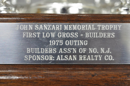 Vintage 1970s Silver Metal & Wood Figural Golf Trophy Award Cup John Sanzari