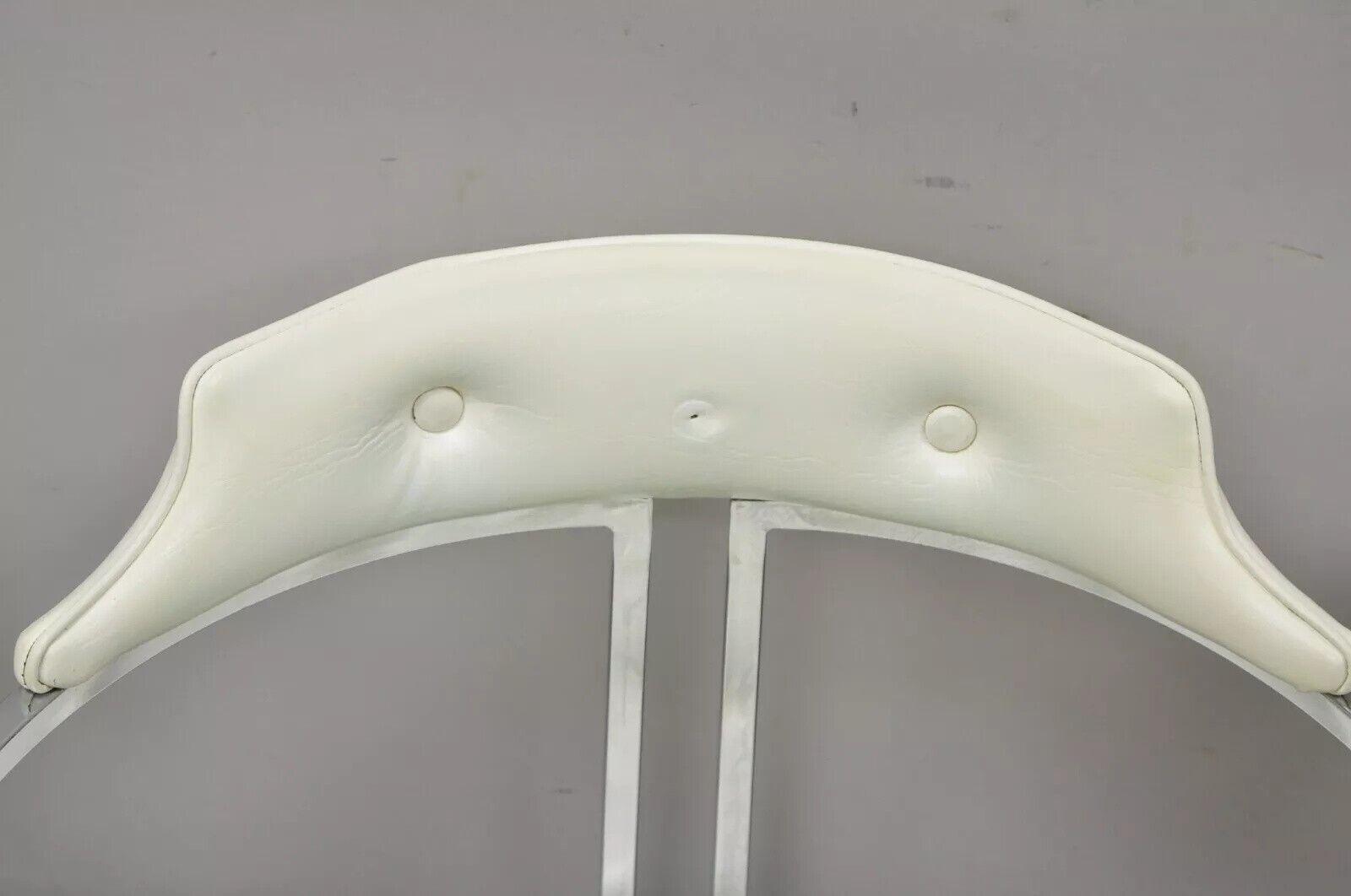 Vintage Daystrom Mid Century Modern Chrome White Vinyl Dining Chairs - Set of 4
