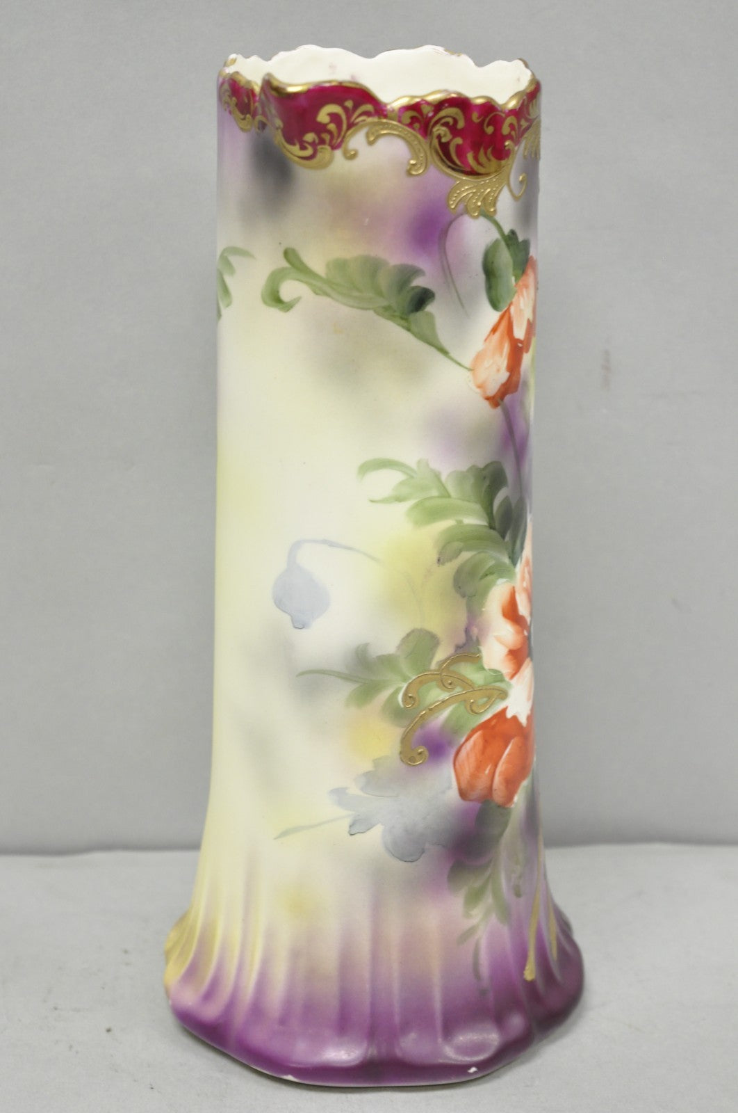 Antique Nishiku Royal Nippon Hand Painted Floral Gold Gilt Handle Water Pitcher