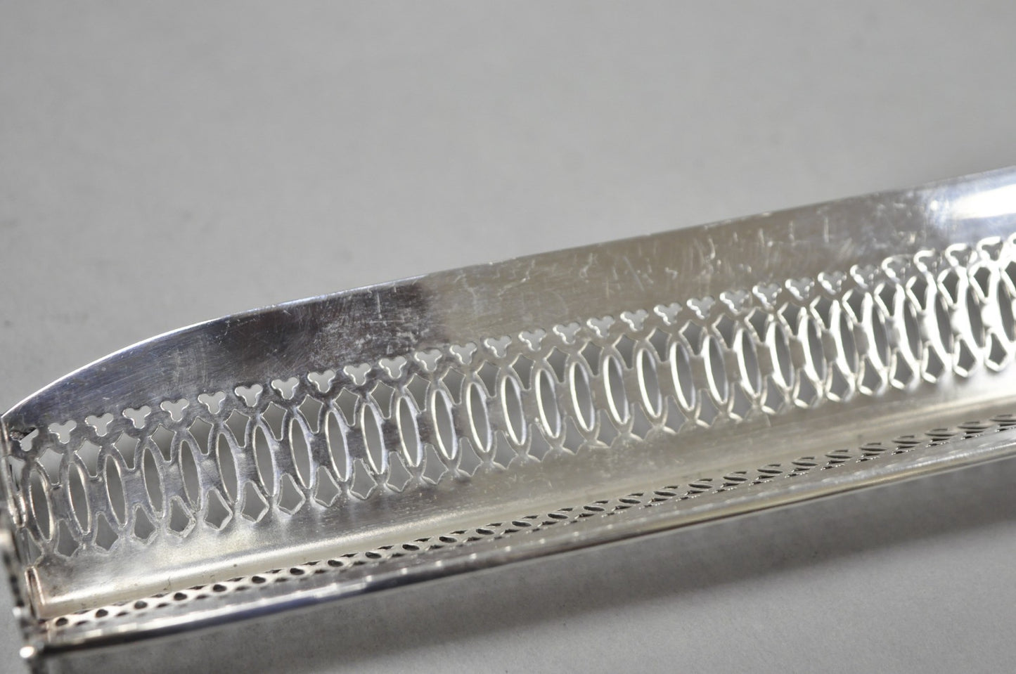 Vintage English Regency Silver Plated Reticulated Sugar Cube Cracker Caddy