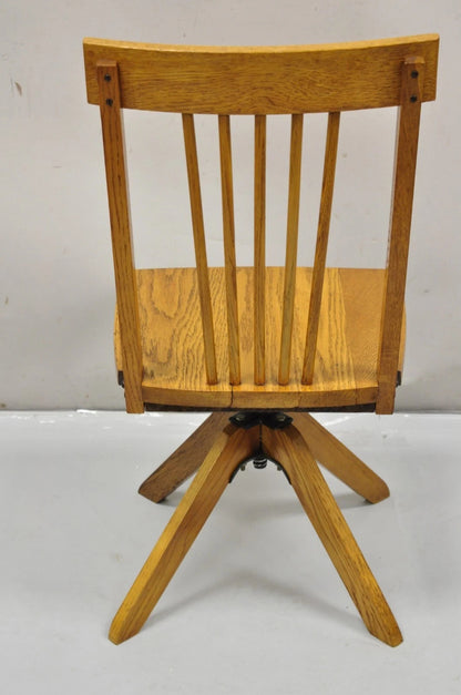 Vintage Mission Arts & Crafts Oak Wood Small Child’s School Desk Chair