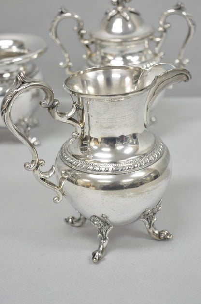 Vintage Birmingham English Art Nouveau Silver Plated Tea Service - 5 Pc Set