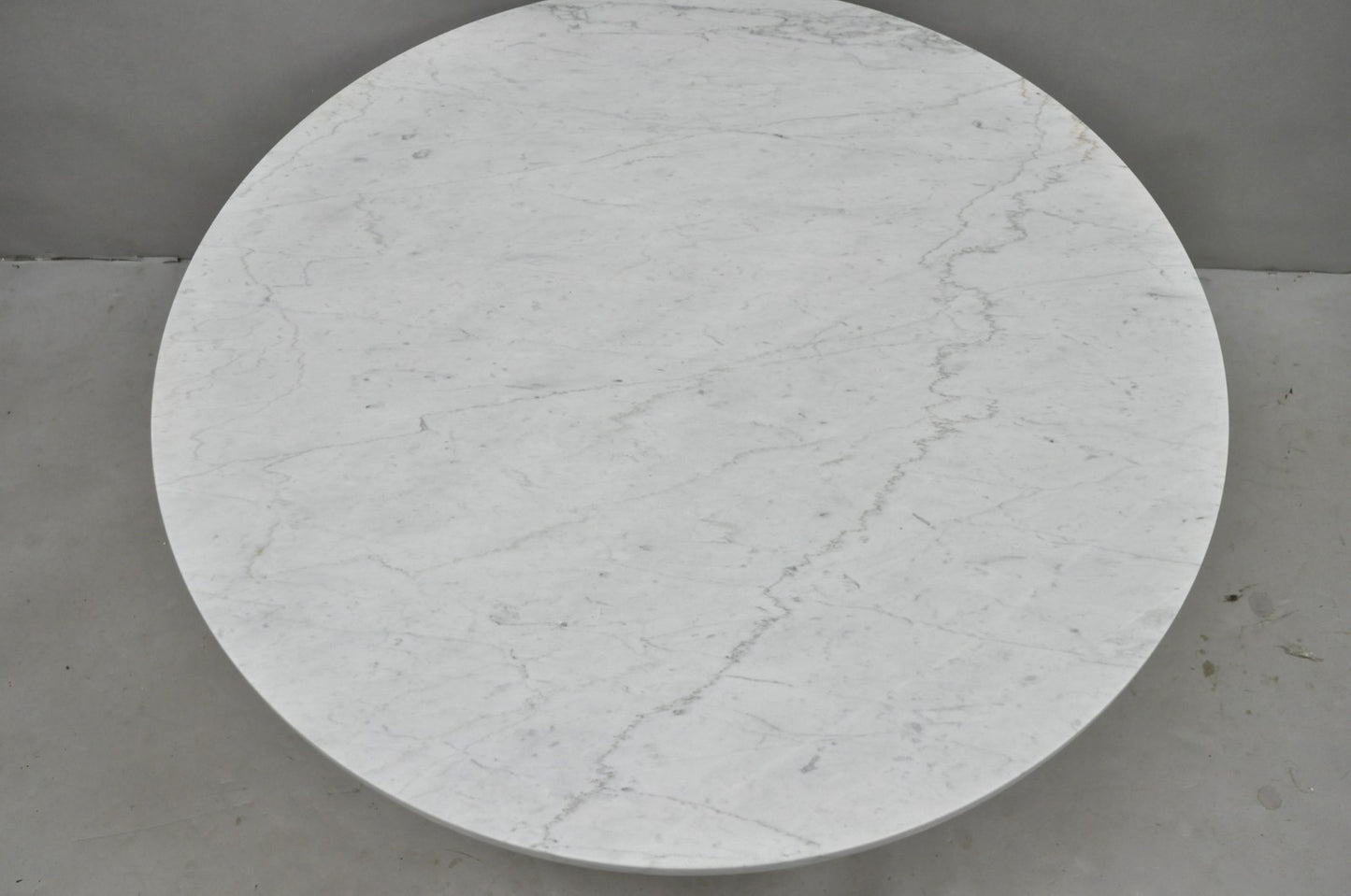 Vintage Mid Century Modern Knoll Style Pedestal Base Marble Top Coffee Table