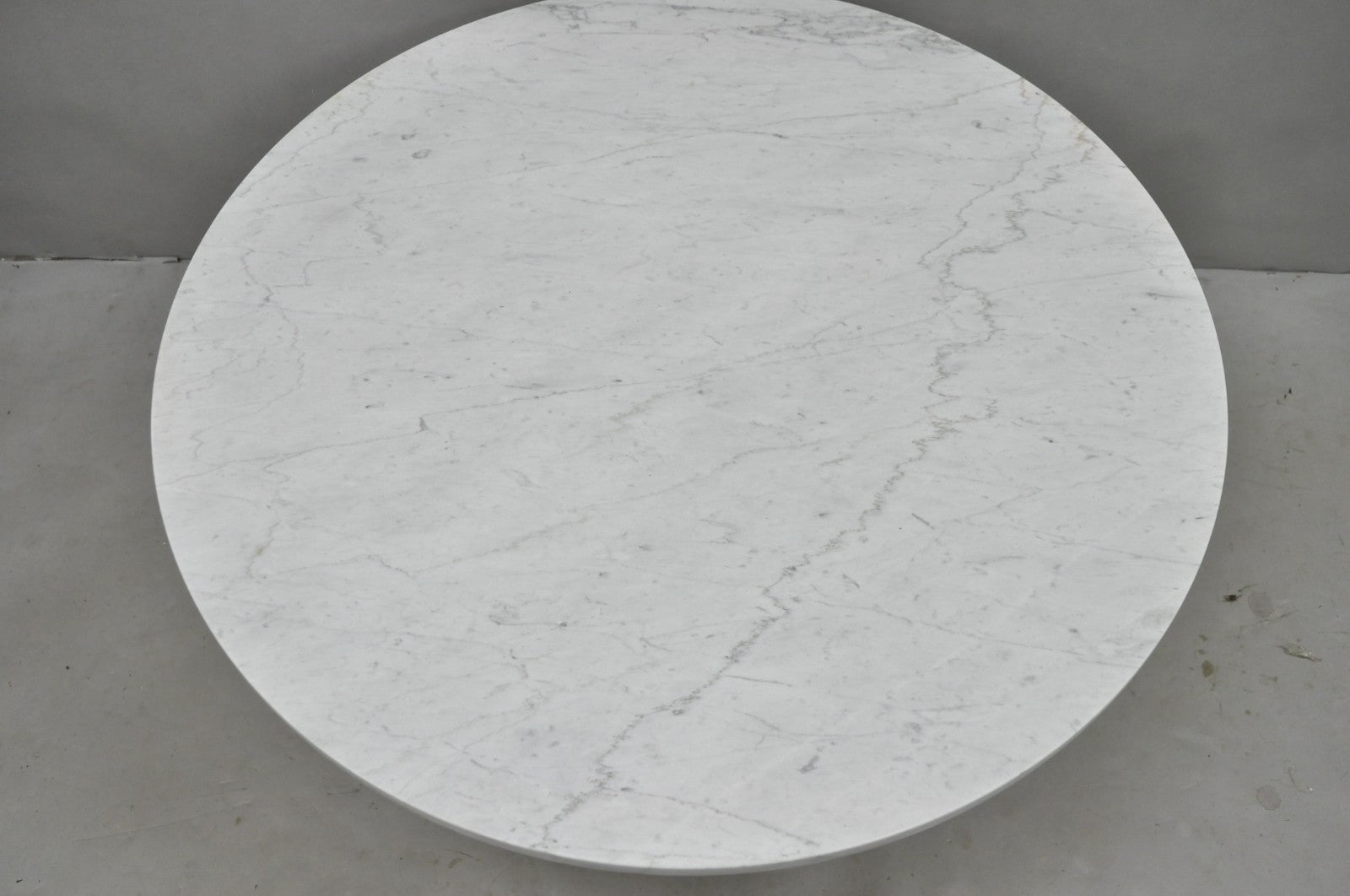 Vintage Mid Century Modern Knoll Style Pedestal Base Marble Top Coffee Table