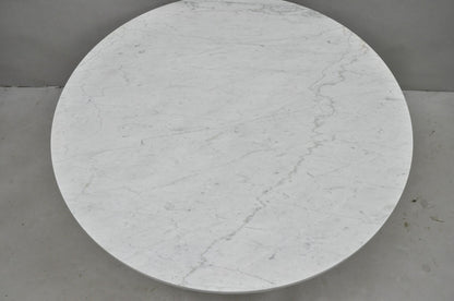 Vintage Mid Century Modern Knoll Style Pedestal Base Marble Top Coffee Table