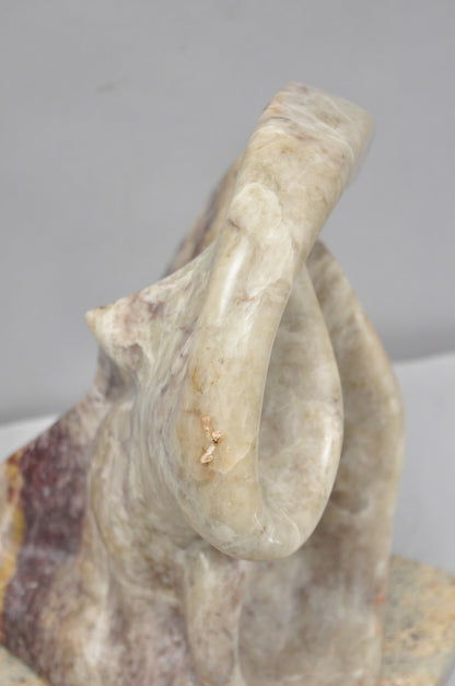 Vintage Seymour Shuren Modernist Pink Carved Marble Abstract Figure Sculpture