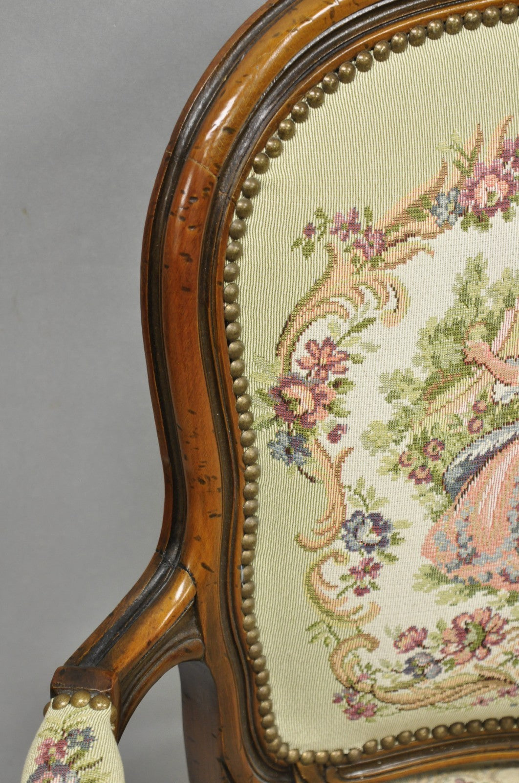 Vintage Chateau D'Ax spa French Louis XV Style Italian Tapestry Arm Chair