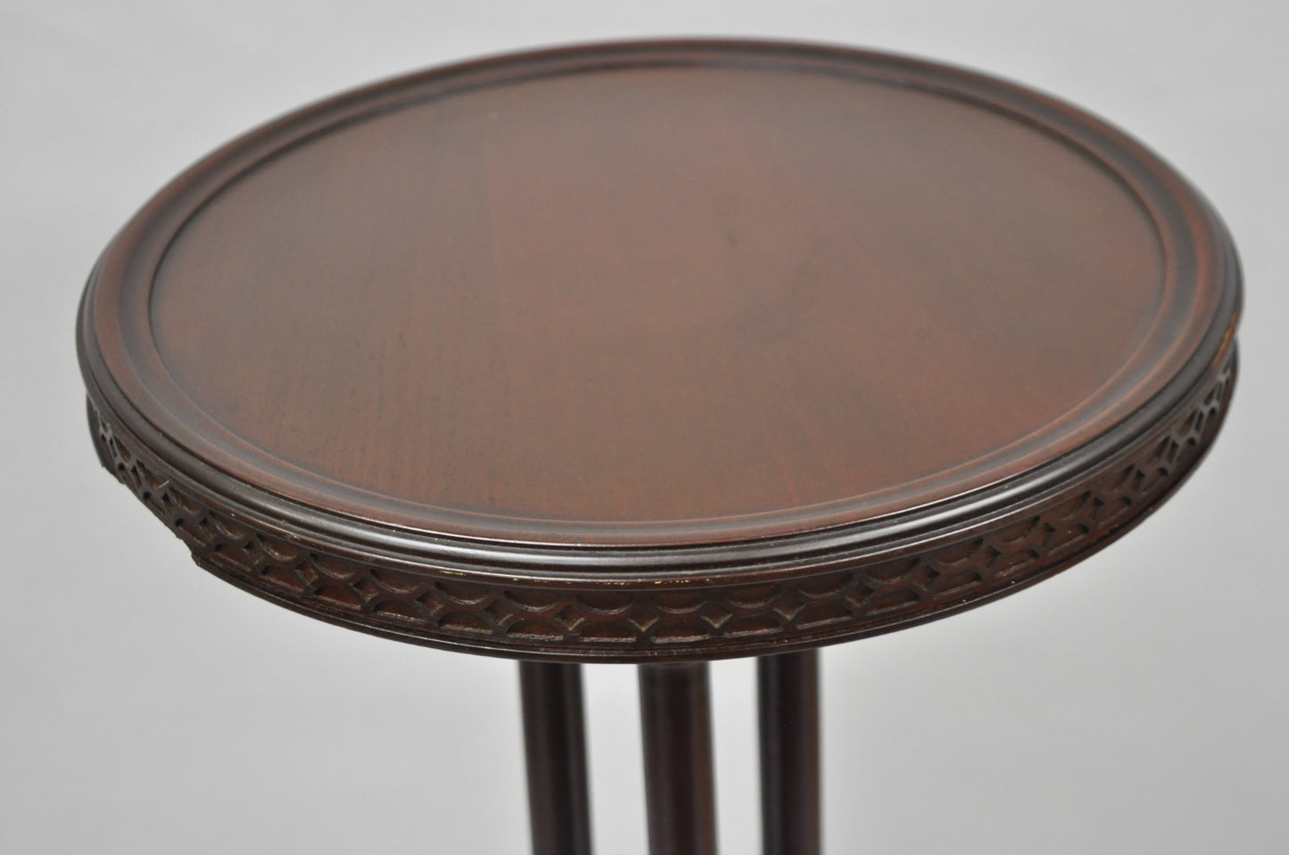 Vintage Mersman Regency Style Mahogany 46" Tall Pedestal Plant Stand Table