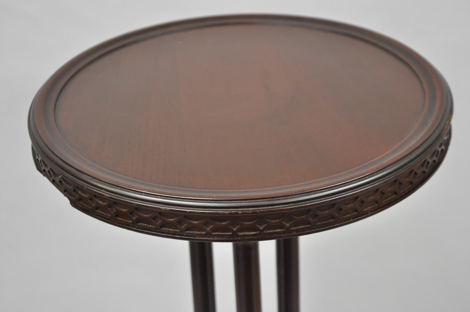Vintage Mersman Regency Style Mahogany 46" Tall Pedestal Plant Stand Table