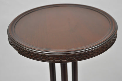 Vintage Mersman Regency Style Mahogany 46" Tall Pedestal Plant Stand Table