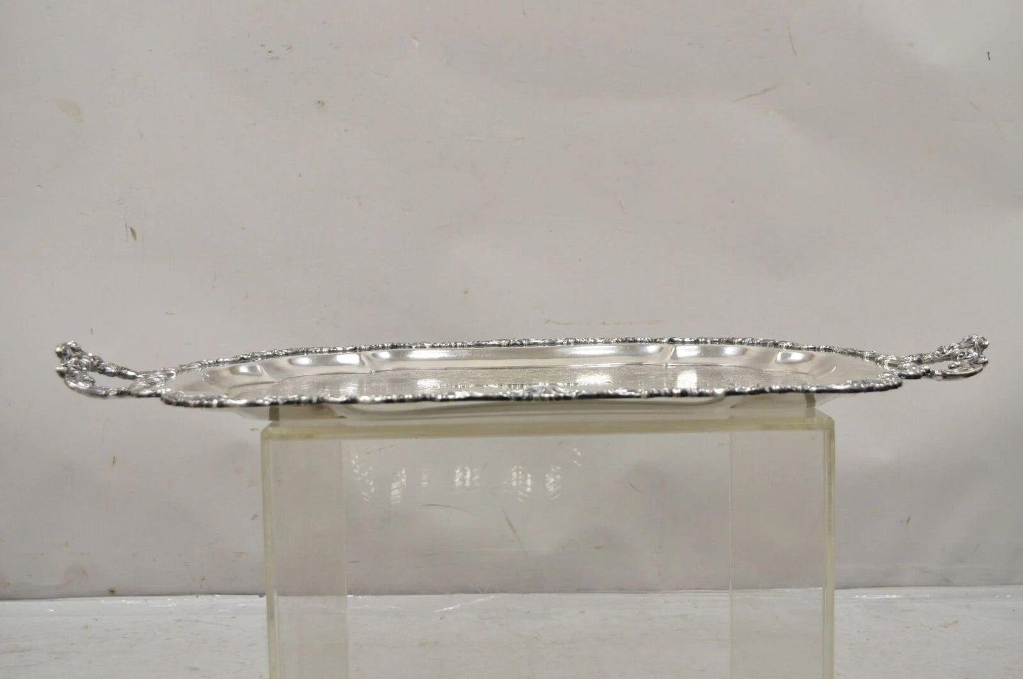 Vintage Community Ascot Sheffield Large Victorian Silver Plated Platter Bar Tray