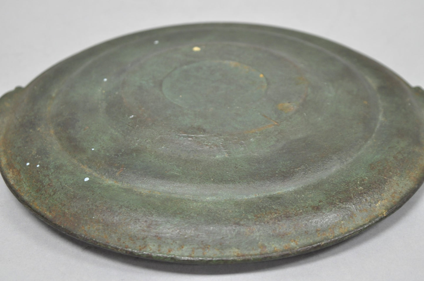 Vintage Roman Classical Style Figural Cast Iron Twin Handle Charger Dish