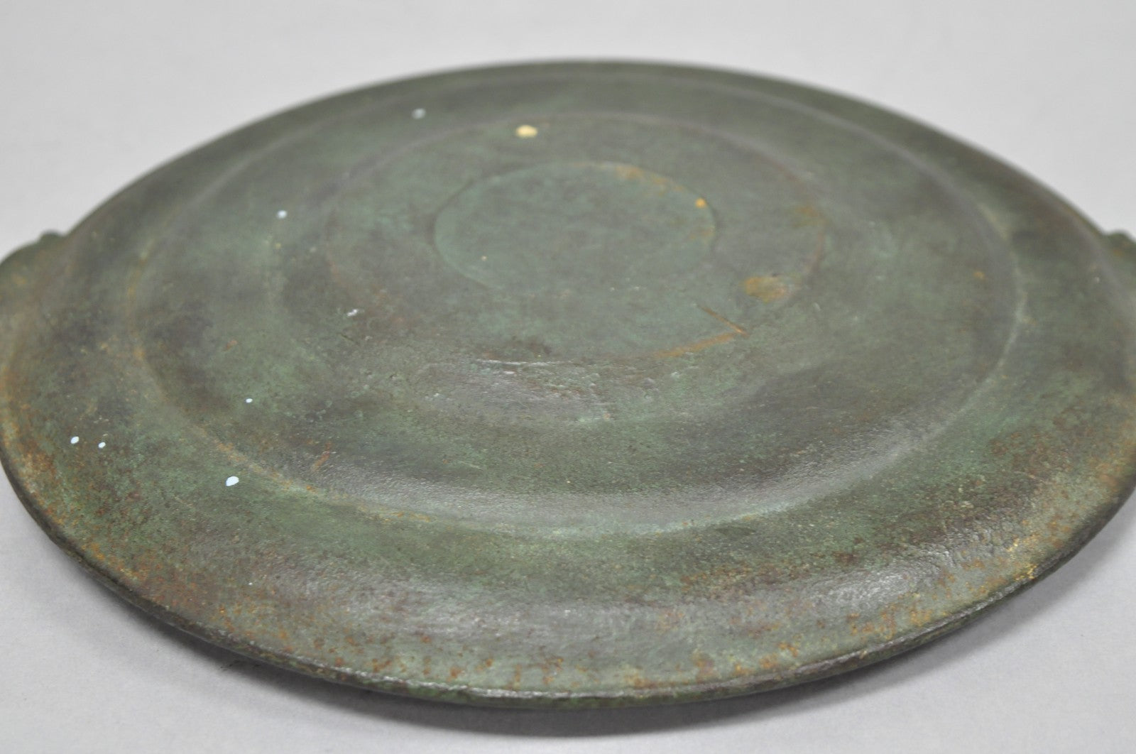 Vintage Roman Classical Style Figural Cast Iron Twin Handle Charger Dish