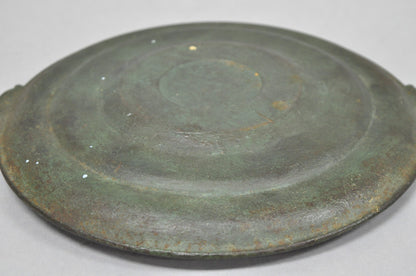 Vintage Roman Classical Style Figural Cast Iron Twin Handle Charger Dish