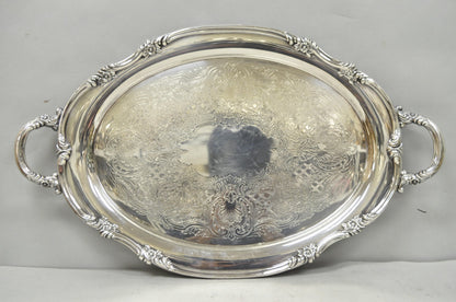Vintage Reed & Barton 1820 Victorian Silver Plated Oval Serving Platter Bar Tray