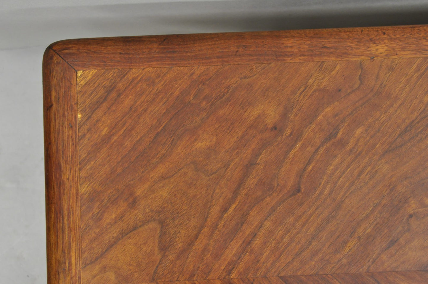 Vintage Mid Century Danish Modern Sculptural Walnut 1 Drawer Long Coffee Table
