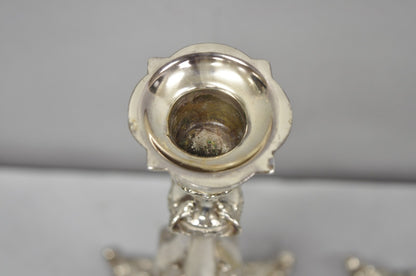 Antique Silver Plated WMF Warsaw Imperial Russia 12" Candlestick Holders - Pair