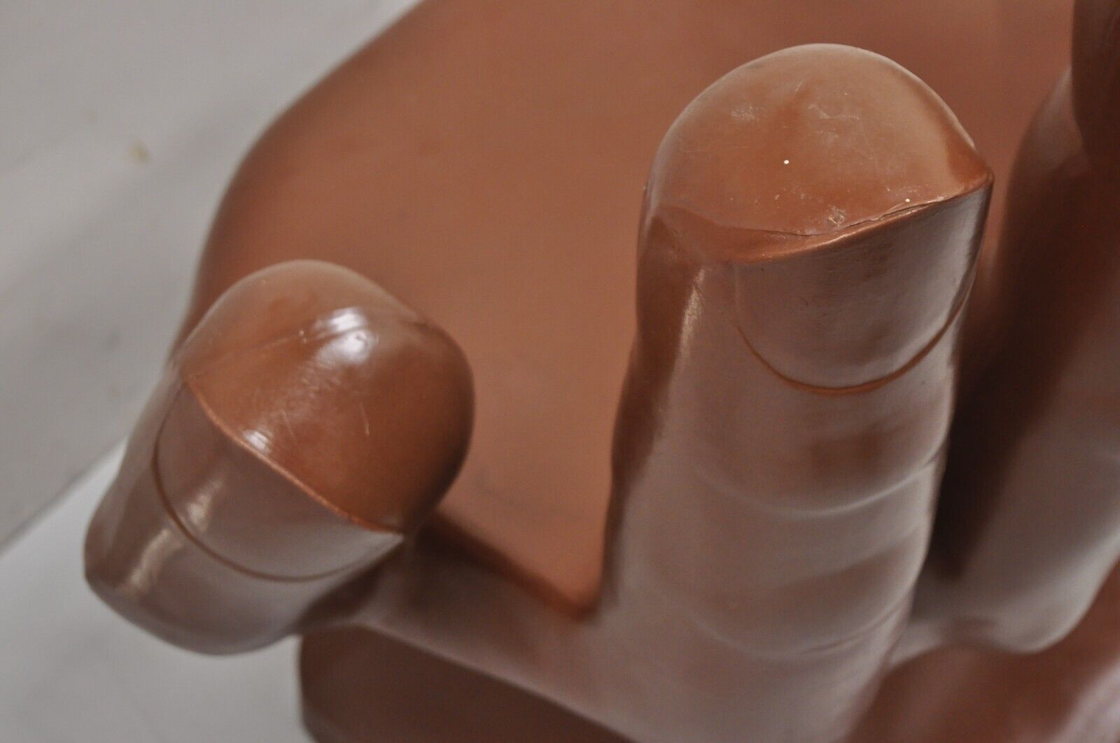 Vintage Mid Century Modern 1980s Brown Molded Plastic Hand Chair