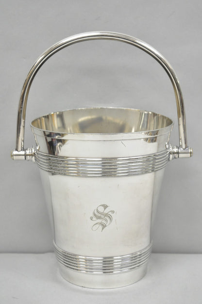 International Wilcox English Regency Silver Plated Champagne Ice Bucket "S" Mono