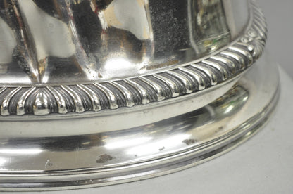 Antique English Victorian Large Silver Plated Scalloped Meat Serving Dome Cover
