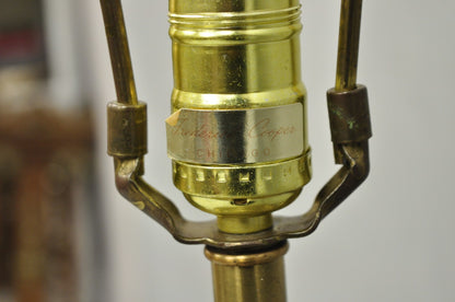 Vintage Frederick Cooper Colonial Style Solid Pine Wood Barrel Brass Table Lamp