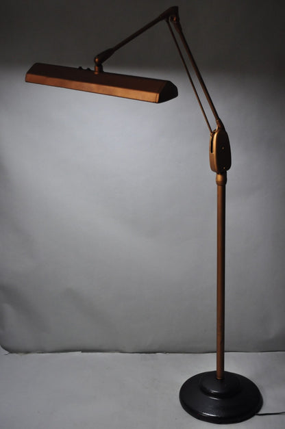 Vintage Dazor Industrial Modern Floating Tall Adjustable Metal Task Floor Lamp