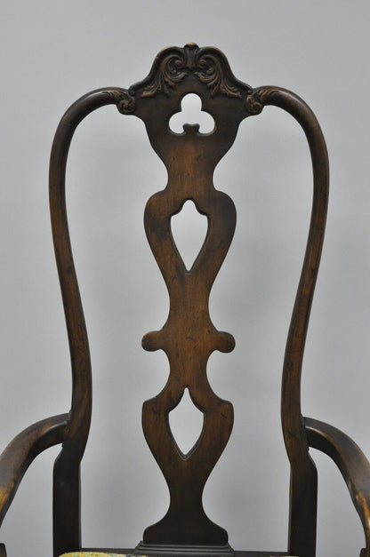 Vintage Italian Baroque Swedish Rococo Style High Back Dining Arm Chairs - Pair
