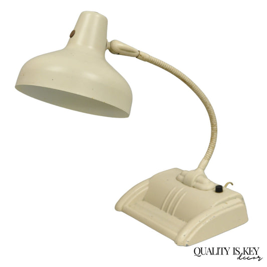 Vintage Acme Lite Beige Mid Century Modern Retro Adjustable Gooseneck Desk Lamp
