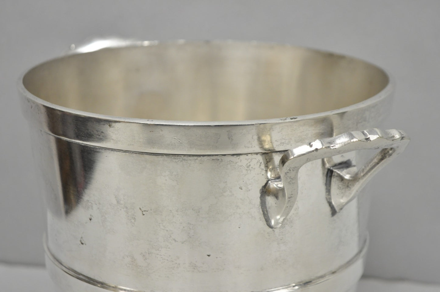Vintage Mid Century Modern Nickel Silver Plated "Room Service" Champagne Bucket