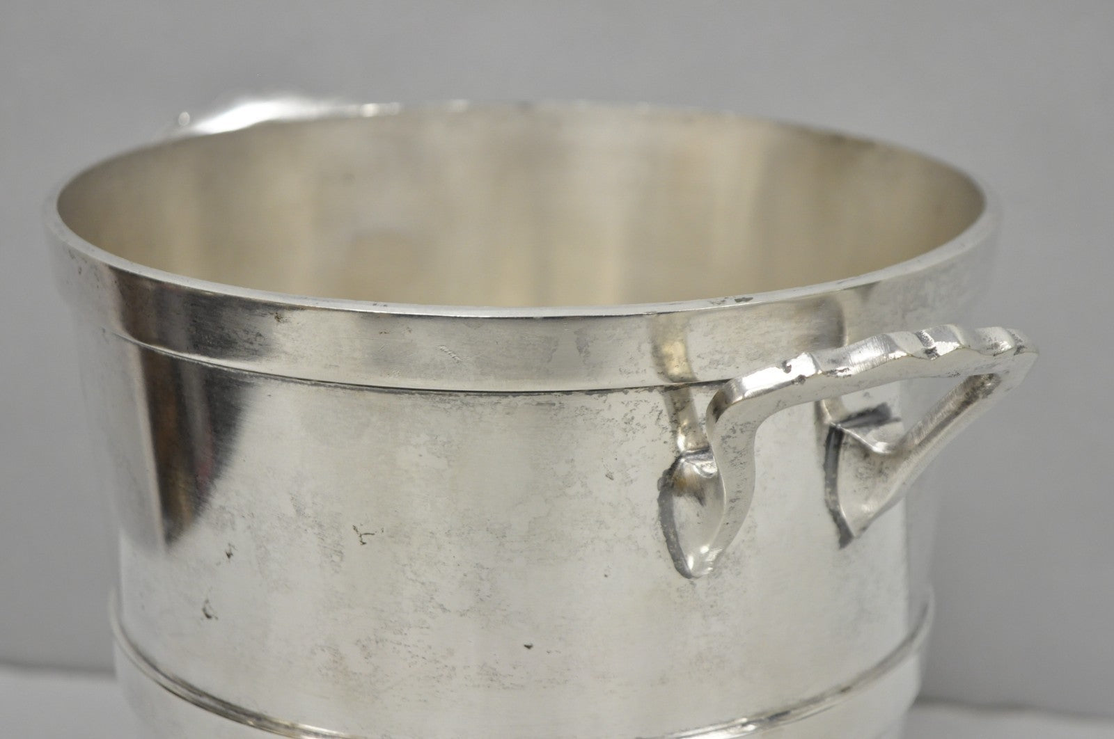 Vintage Mid Century Modern Nickel Silver Plated "Room Service" Champagne Bucket
