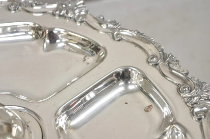 Vintage English Victorian Silver Plated Revolving Vegetable Serving Platter Tray