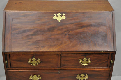 Antique 19th C. Chippendale George III Mahogany Slant Front Secretary Desk